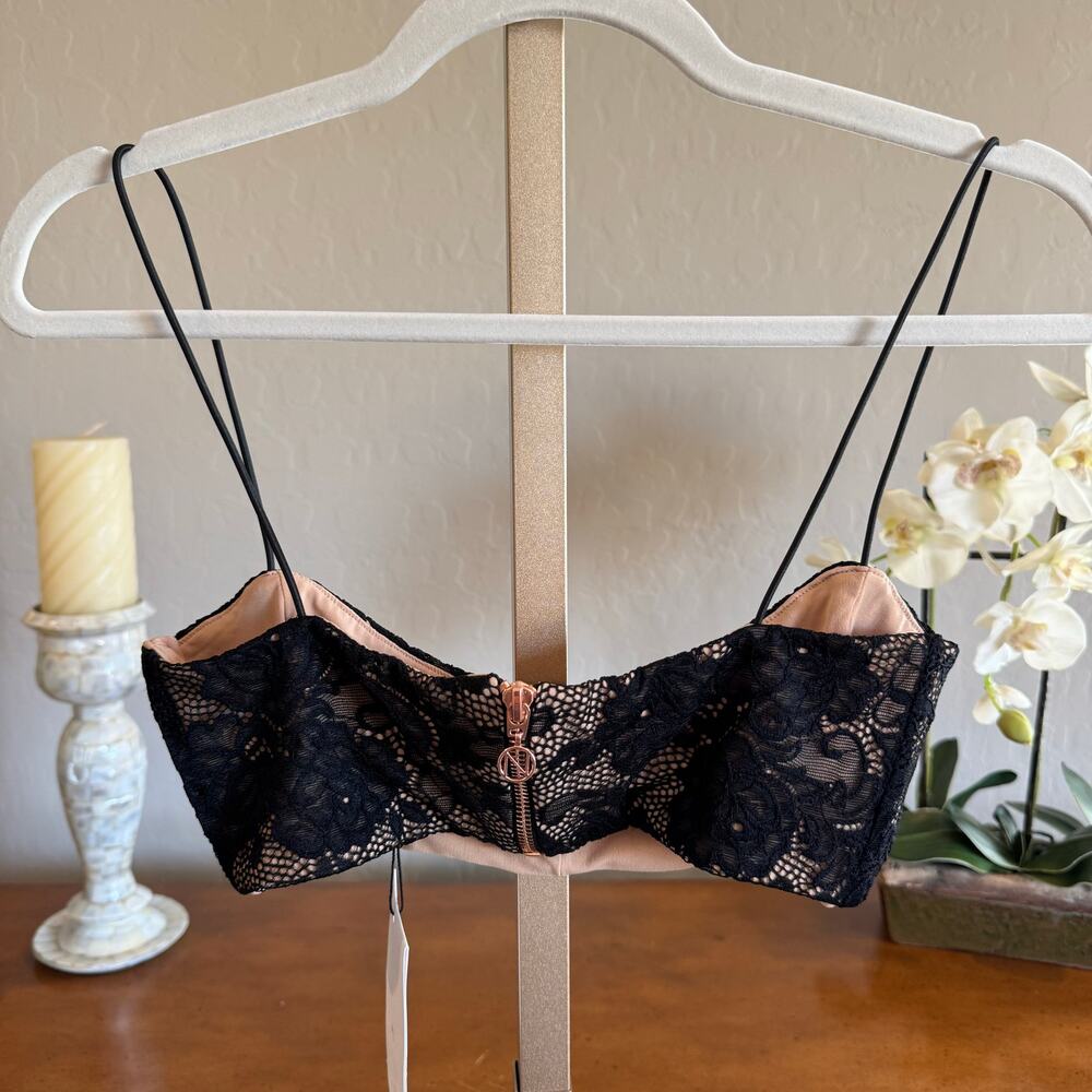 Nookie Heaven Bandeau Crop Top Black NWT M or L $190 - Picture 6 of 9